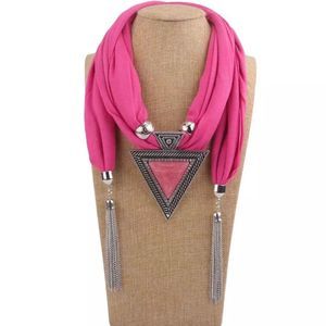 Pink and Tan - Jewelry yellow scarves necklace